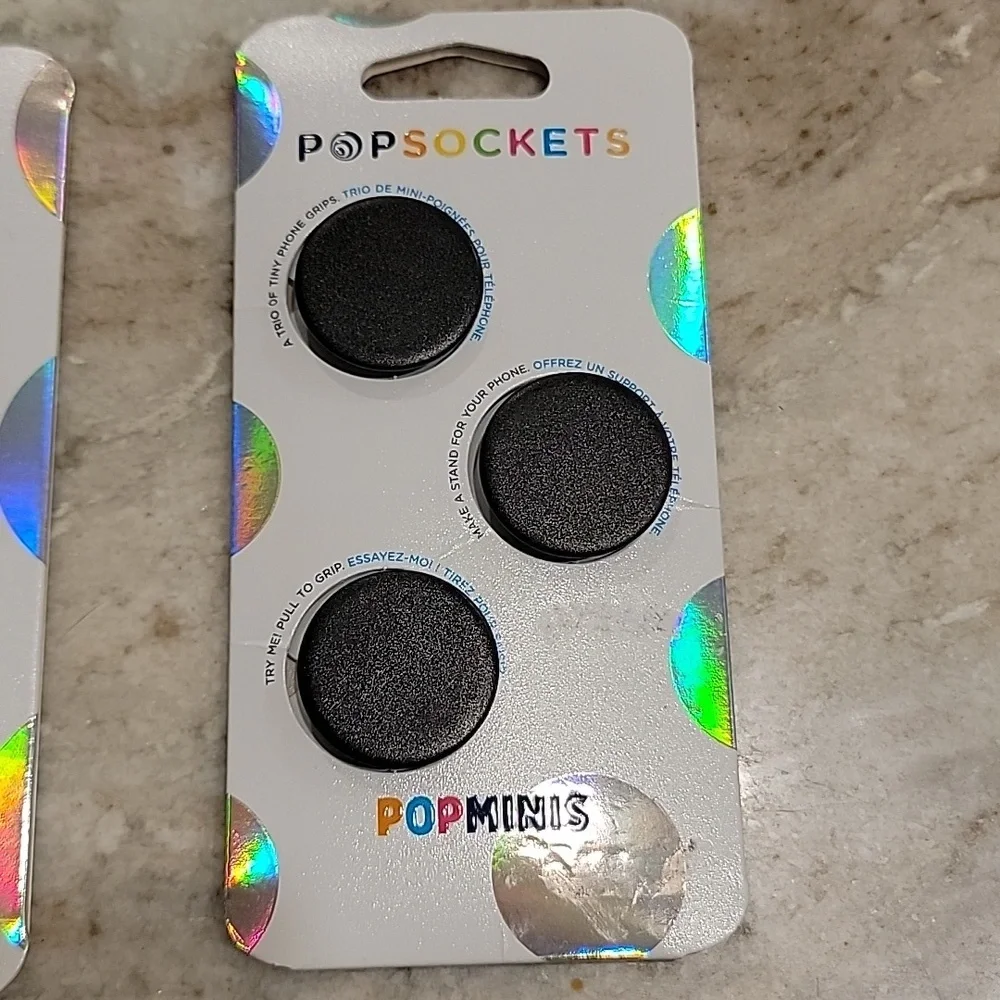 NWT POPSOCKET PopMinis Triple Black 3 Pack and FullSize Her Imminence Phone Grip